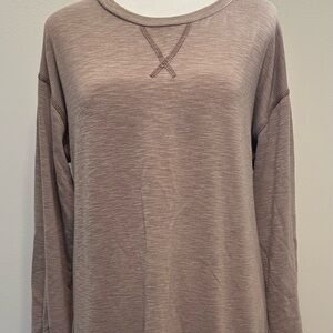 GILLI Beige Long Sleeve Short Swing Dress Size M